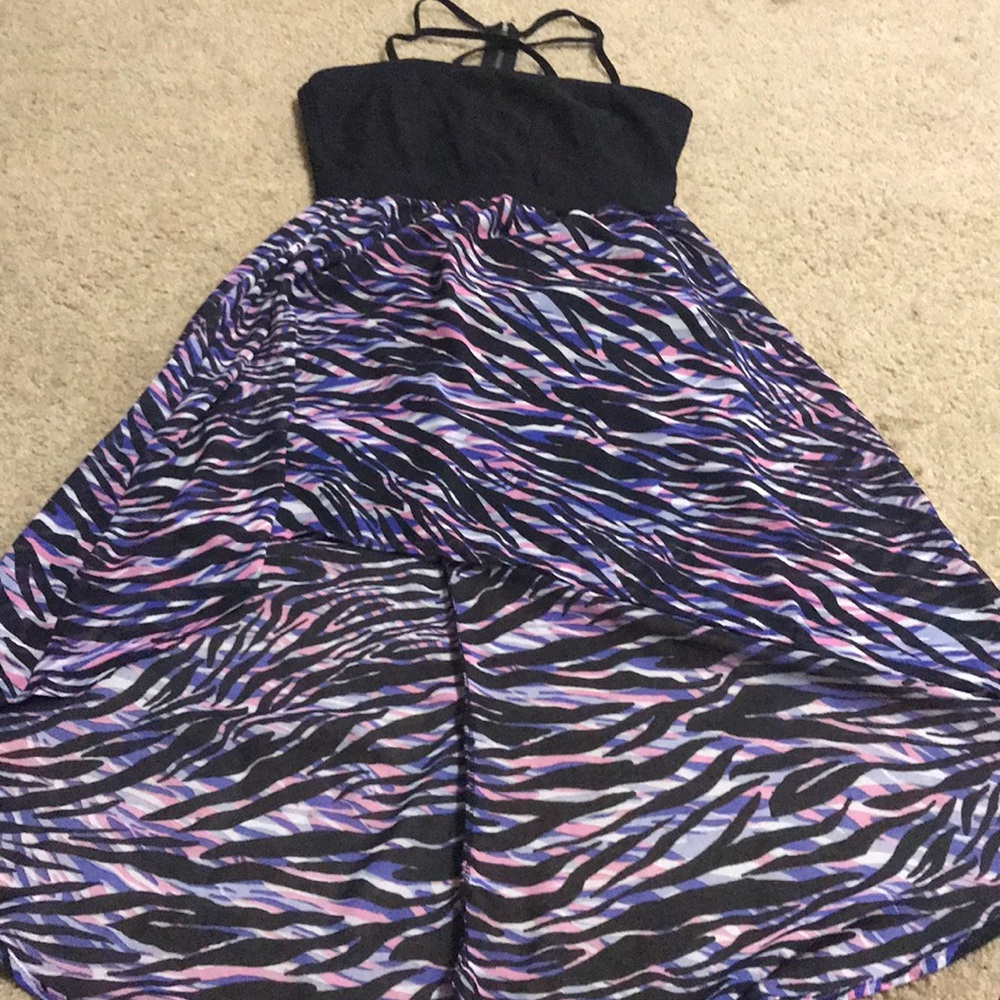 Colorful high-low dress